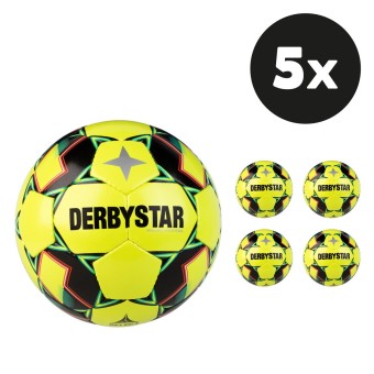 Derbystar Brillant APS Futsal Spielball Hartiste 5er Ballpaket gelb-grün-orange | 4