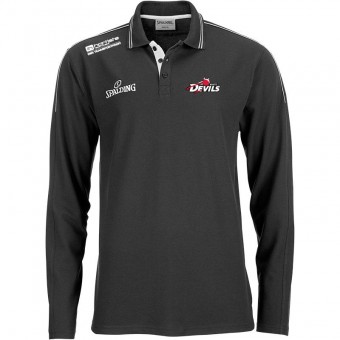 White Devils Team Polo Shirt Langarm schwarz-silbergrau | S