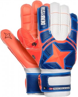 Derbystar Protect Basic AR Advance Torwarthandschuhe blau-orange-weiß | 8