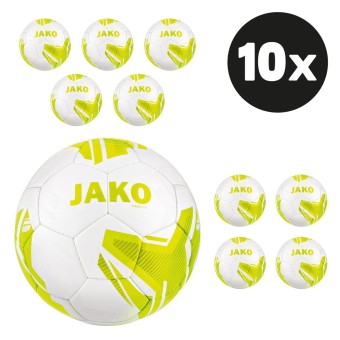 JAKO Lightball Striker 2.0 MS Fußball 290g Jugendball Hartiste 10er Ballpaket weiß-lemon | 3