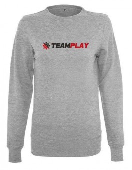 TEAMPLAY Ladies Logo Crewneck Sweater heather grey | S