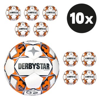 DERTEAMSPORTPROFI.DE | Derbystar Brillant TT AG Fußball Trainingsball  Hartiste 10er Ballpaket weiß-schwarz-orange | 5 | online kaufen