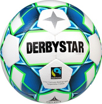 Derbystar Gamma TT Fairtrade Fußball Trainingsball weiß-blau-grün | 5