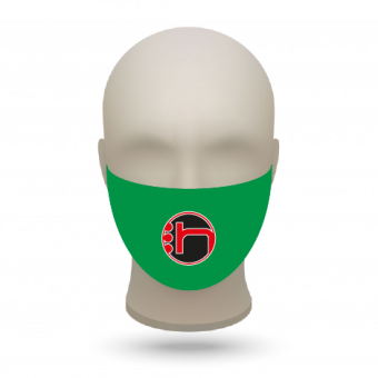 Mund- und Nasenmasken mit Vereinslogo grün | 500 Stk